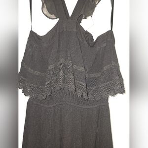 Casual Frilly Black Women's Dress